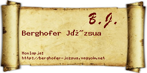 Berghofer Józsua névjegykártya